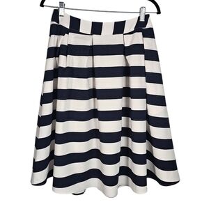 Lucy Paris Navy and White Striped A-Line Skirt